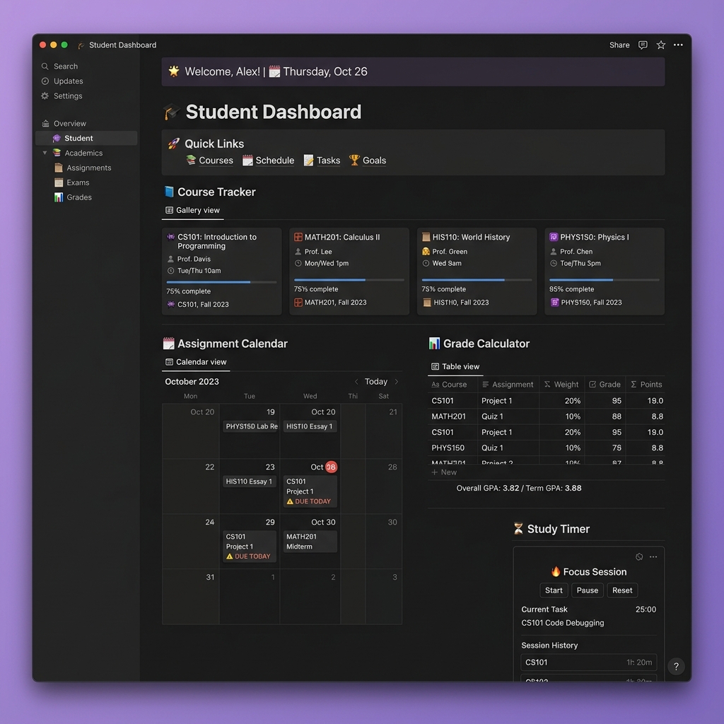 Student Planner Pro template